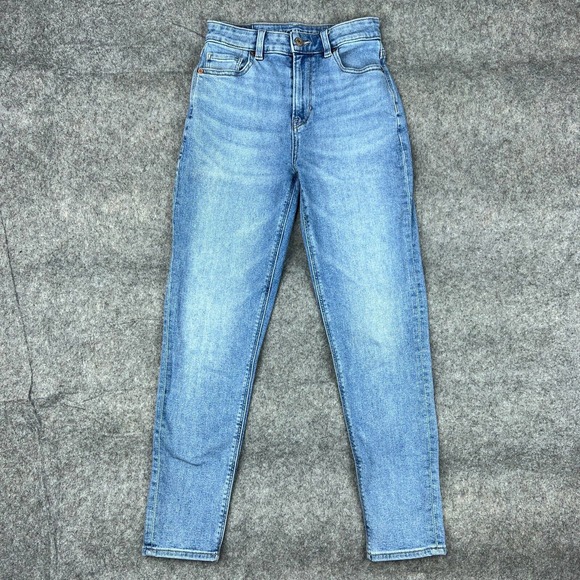 American Eagle Outfitters Denim - American Eagle Jeans Womens 0 Mom Jean High Rise Stretch Blue Denim Pants Casual